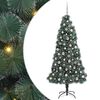 vidaXL Kunstmatige voorverlichte kerstboom met ballenset Groen 210 cm