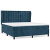 vidaXL Boxspring met matras fluweel donkerblauw 160x200 cm