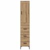 vidaXL Highboard Artisan Eiken 34,5 x 34 x 180 cm Bewerkt hout
