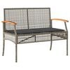 vidaXL 4-delige Loungeset met kussens poly rattan grijs