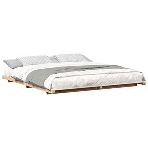 vidaXL Bedframe Bruin 200 x 220 cm Massief grenenhout
