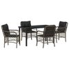 vidaXL Tuin eettafelset 5 st Grijs poly rattan