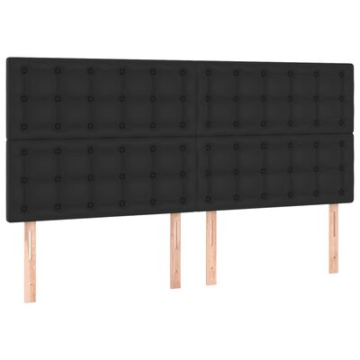 vidaXL Boxspring met matras en LED kunstleer zwart 160x200 cm