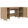 vidaXL Bureau met plank Artisan Eiken 140 x 50 x 75 cm Bewerkt hout