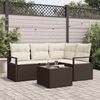 vidaXL Bankstel 5 pcs Bruin poly rattan