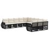 vidaXL Tuinbankenset 11 st Zwart en Cream Wit poly rattan