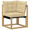 vidaXL Buiten Hoek Sofa Massief acaciahout en Textilene Stof Wit
