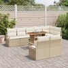 vidaXL Tuin Sofa Set met opslag 9 pcs Beige Poly riet