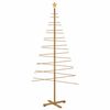 vidaXL Houten kerstboom met standaard Bruin 210 cm Bamboe