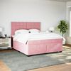 vidaXL Boxspring met matras fluweel roze 200x200 cm