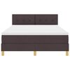 vidaXL LED Box Spring Bed met matras Donkerbruin 140 x 190 cm Stof