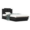 vidaXL Bedframe met hoofdbord en LED-verlichting zwart 90x200 cm
