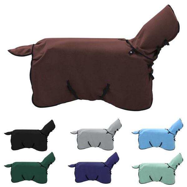 vidaXL Paardendeken Volledig Donkerbruin Polyester