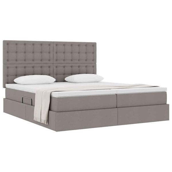 vidaXL Opslag bed met matras met opslag Taupe 180 x 200 cm Nep Leer