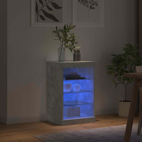 vidaXL Dressoir met LED-verlichting 41x37x67 cm betongrijs