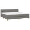 vidaXL Boxspring met matras en LED stof donkergrijs 200x200 cm