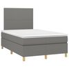 vidaXL Boxspring met matras en LED stof donkergrijs 120x200 cm