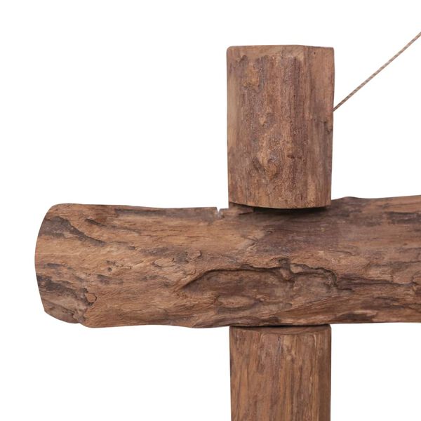 vidaXL Spiegel houtblokken70x70 cm gerecycled teakhout naturel