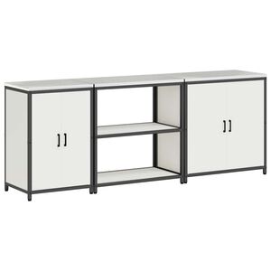 vidaXL Keukenopslag set met plank Anders met opslag 3 pcs Wit Staal