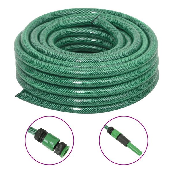vidaXL Tuinslang met koppelingsset 0,75'' 20 m PVC groen
