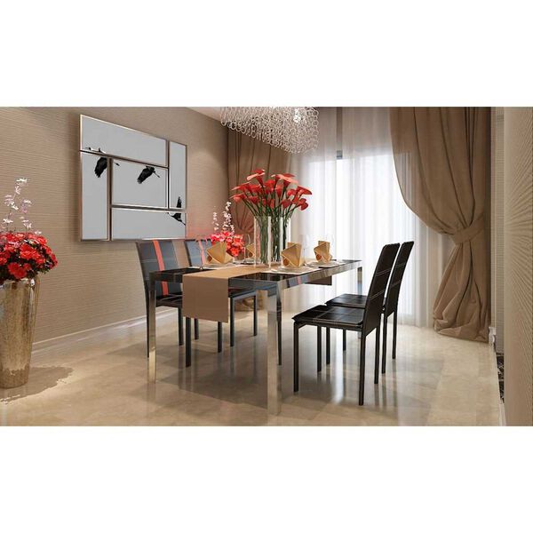 vidaXL Eetstoelen 4 pcs Zwart 46 x 38.5 x 91 cm Kunstleer