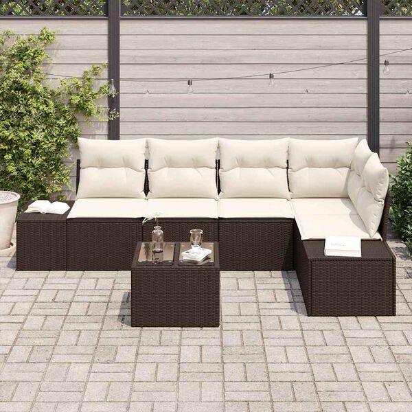 vidaXL Tuin Sofa Set 6 pcs Bruin poly rattan