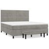 vidaXL Boxspring met matras fluweel lichtgrijs 160x200 cm