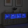 vidaXL Dressoir met LED-verlichting 163x37x67 cm grijs sonoma eiken