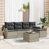 vidaXL Tuin Sofa Set 6 pcs Lichtgrijs poly rattan