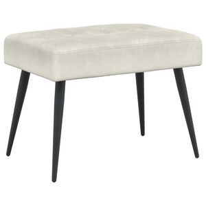 vidaXL Bank met knoopverstelling Cr&egrave;mekleurig 60 x 40 x 45 cm fluweel