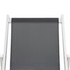 vidaXL Strandstoelen inklapbaar 2 st aluminium en textileen grijs