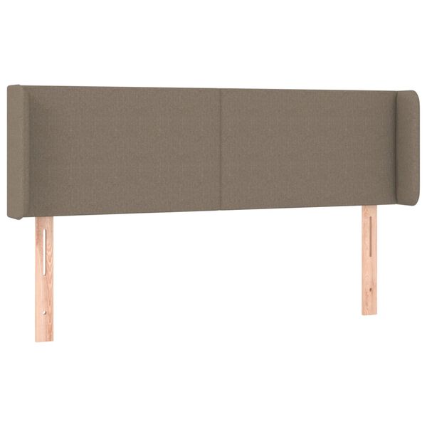 vidaXL Hoofdbord met randen 147x16x78/88 cm stof taupe