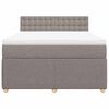 vidaXL Boxspring met matras stof taupe 160x200 cm