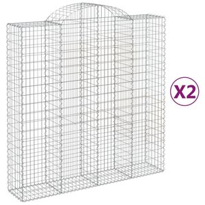 vidaXL Schanskorven 2 st gewelfd 200x50x200/220 cm ijzer