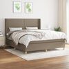 vidaXL Boxspring met matras stof taupe 180x200 cm
