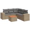 vidaXL 6-delige Loungeset met kussens poly rattan beige