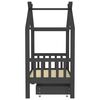 vidaXL Kinderbedframe met lade grenenhout donkergrijs 70x140 cm