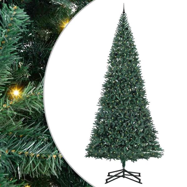 vidaXL Artificial Pre-lit Kerstboom met Ballenset Groen 500 cm PVC