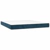 vidaXL Boxspring met matras fluweel donkerblauw 180x200 cm