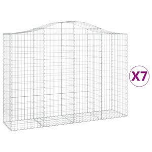 vidaXL Schanskorven 7 st gewelfd 200x50x140/160 cm ijzer