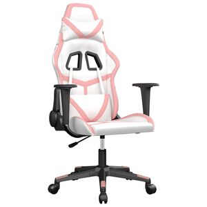 vidaXL Gamestoel kunstleer wit en roze