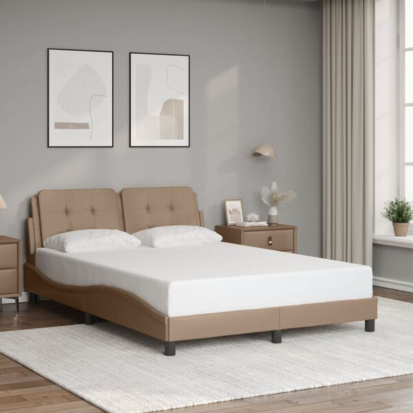vidaXL Bedframe met LED zonder matras "Zadar" cappuccino 140x200 cm