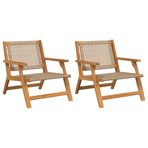 vidaXL Tuinmeubelen 2 pcs Beige 67 x 78 x 73 cm Massief Acaciahout