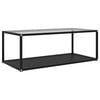 vidaXL Salontafel 100x50x35 cm gehard glas transparant en zwart