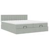 vidaXL Ottoman bed met matrassen 180x200cm fluweel lichtgrijs