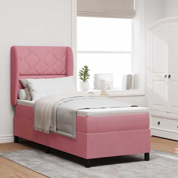 vidaXL Boxspringbed met matras Roze 200 x 80 cm Polyester