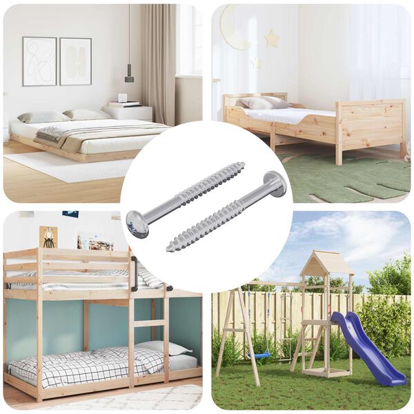 vidaXL Houten Schroef 2 pcs Zilver 9,8 x 53 mm Staal