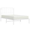vidaXL Bedframe met hoofdbord metaal wit 107x203 cm