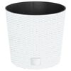 vidaXL Plantenbak met uitneembare bak rattan-look 15/15,3 L PP wit