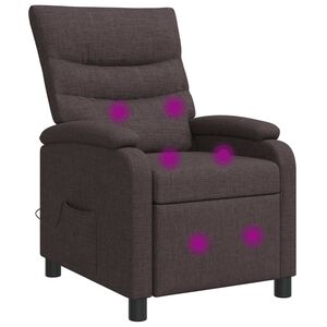 vidaXL Massage Recliner Donkerbruin Stof